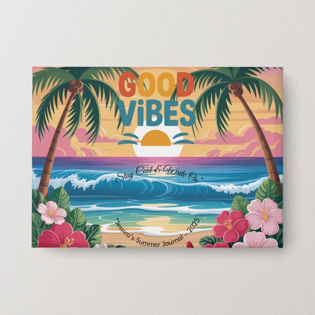 Chapa Cuaderno tropical de ondas de verano (Anverso)