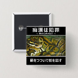 CHAPA CUADRADA 痴 漢 防 止 バ・ジ(日^ ・・)・・・・・・・・・・・