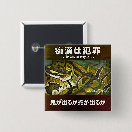 CHAPA CUADRADA 痴 漢 防 止 バ・ジ(日^ ・・)・・・・・・・・・・・