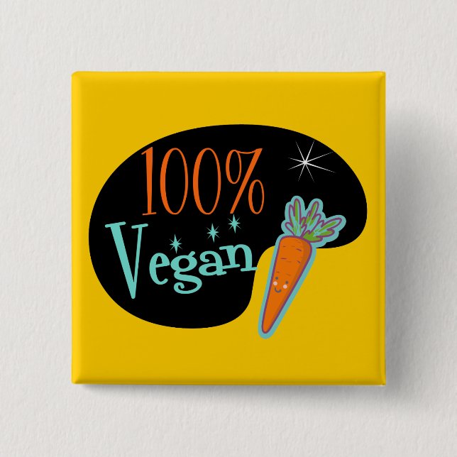 Chapa Cuadrada 100 Por Ciento Vegan (Anverso)