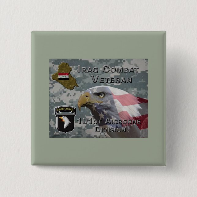 Chapa Cuadrada 101.ª Veterana de Combate Iraquí (Anverso)