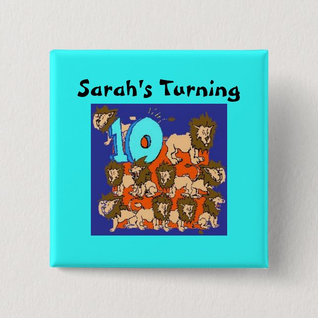 Chapa Cuadrada 10.º León de Cumpleaños (Anverso)