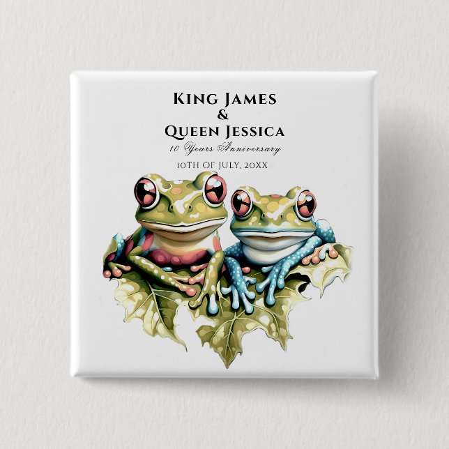 Chapa Cuadrada 10 años Boda Aniversario Jardín Fiesta Casual (Anverso)