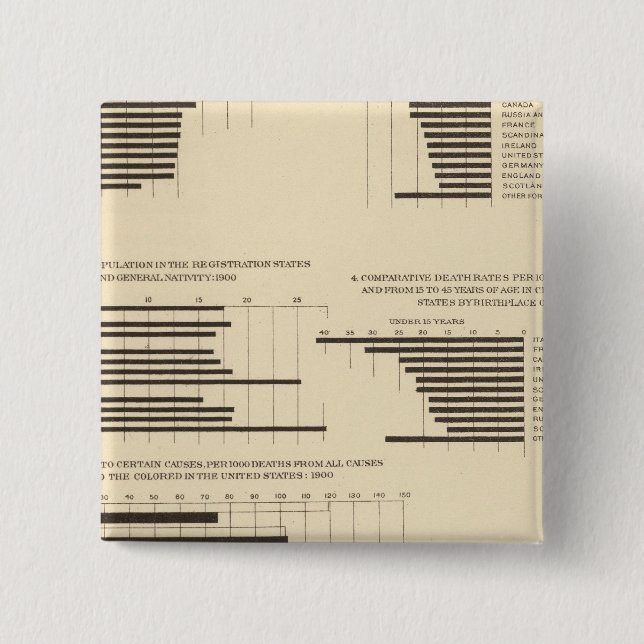 Chapa Cuadrada 111 Tasas de mortalidad 1900 (Anverso)