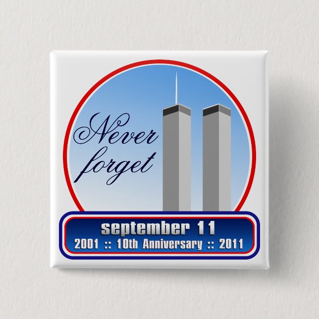 Chapa Cuadrada 11 de septiembre - 9/11 10mos pernos del (Anverso)