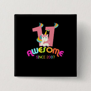Chapa Cuadrada 11mo cumpleaños desde 2007 del unicornio