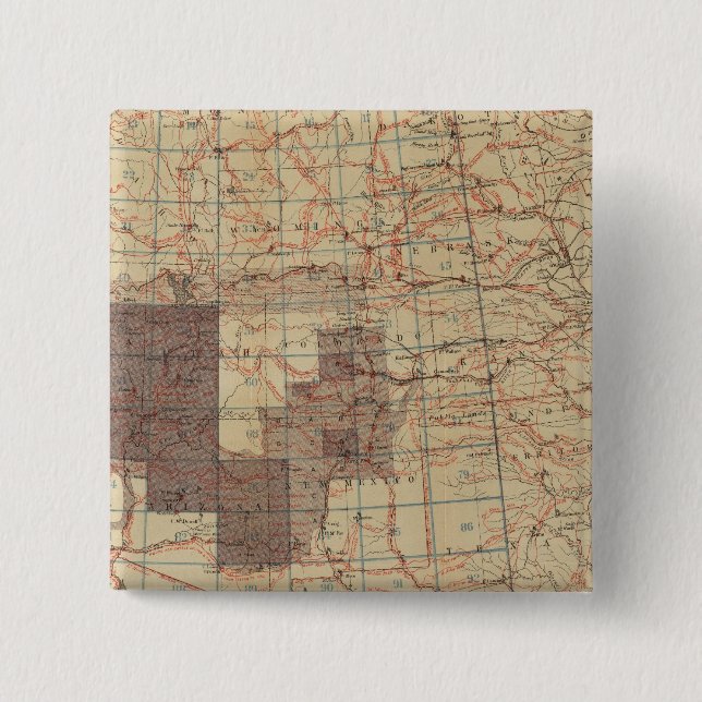 Chapa Cuadrada 1876 Mapa de progreso de las encuestas geográficas (Anverso)