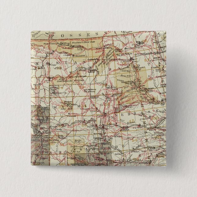 Chapa Cuadrada 1878 Mapa de progreso de las encuestas geográficas (Anverso)
