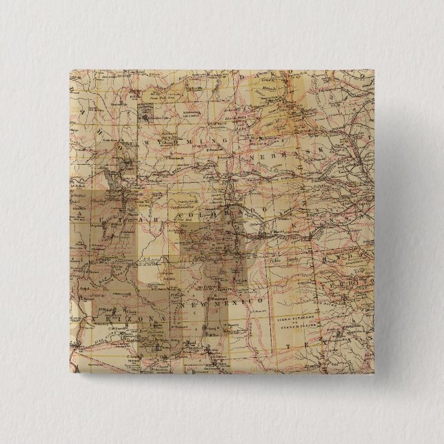 Chapa Cuadrada 1878 Mapa de progreso de las encuestas geográficas (Anverso)