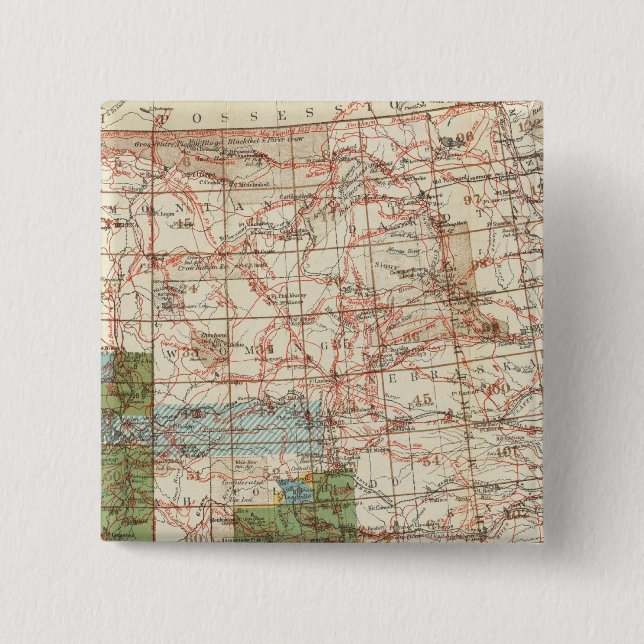 Chapa Cuadrada 1880 Mapa de progreso de las encuestas geográficas (Anverso)