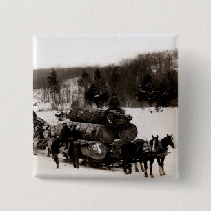 Chapa Cuadrada 1905 leñadores en el trabajo