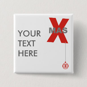 Chapa Cuadrada 1 navidad con adorno de árbol de Navidad + tu text