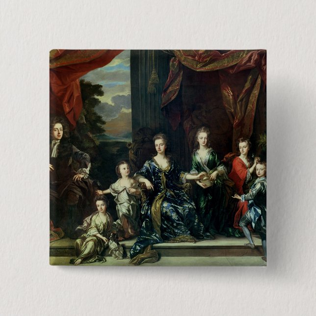 Chapa Cuadrada 1r duque de Juan Churchill de Marlborough (Anverso)