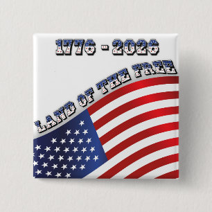 Chapa Cuadrada 250 Años EE. UU. Libertad 1776-2026 Patriótico