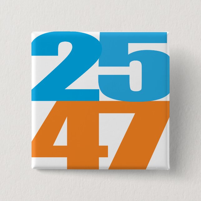 Chapa Cuadrada 25 47 Azul/Naranja (Anverso)