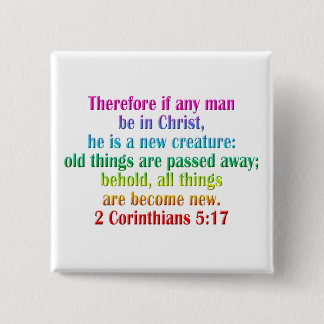 Chapa Cuadrada 2 Corintios 5:17 Inglés