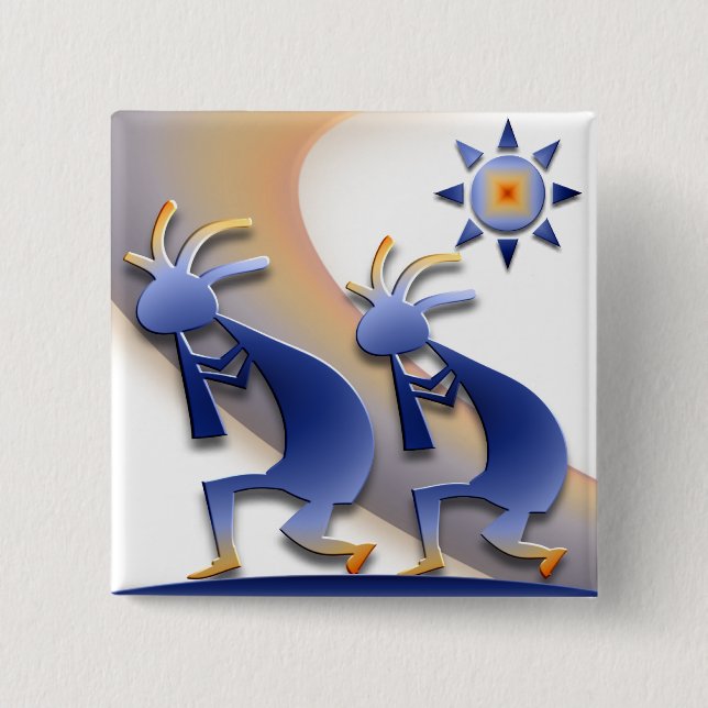 Chapa Cuadrada 2 Kokopelli #128 (Anverso)