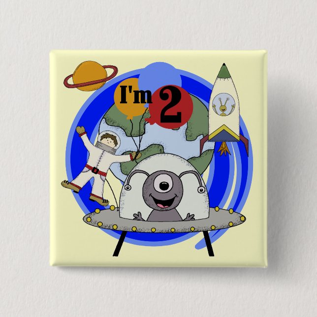 Chapa Cuadrada 2das camisetas y regalos del cumpleaños del (Anverso)