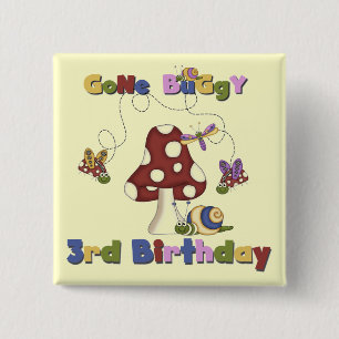 Chapa Cuadrada 3.ᵉʳ Bug Birthday Tshirts y regalos