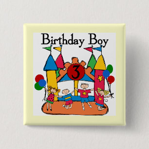 Chapa Cuadrada 3ro camisetas y regalos del cumpleaños del