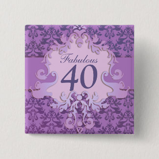 Chapa Cuadrada "40" fabuloso botón/insignia del elefante del