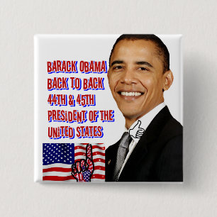 Chapa Cuadrada 45.º presidente OBAMA, de vuelta #2_