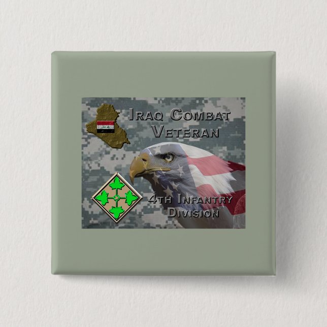 Chapa Cuadrada 4.ª Infantería Div Iraq Combat Veteran (Anverso)