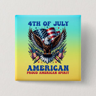 Chapa Cuadrada 4 de julio águila americana sublimación-61001