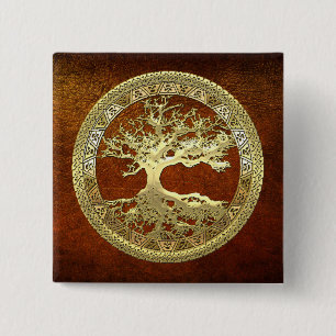 Chapa Cuadrada [500] Árbol celta de vida [Oro]