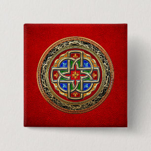 Chapa Cuadrada [500] Cruz Celta [Oro+Esmalte]