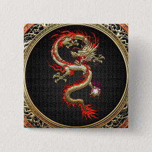 Chapa Cuadrada [500] Dragón chino de oro Fucanglong