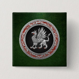 Chapa Cuadrada [500] Griffin de plata sagrada