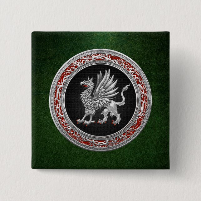 Chapa Cuadrada [500] Griffin de plata sagrada (Anverso)