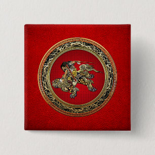 Chapa Cuadrada [500] Hokusai - Shoki Riding Shishi Lion
