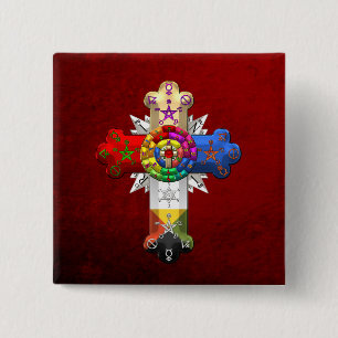 Chapa Cuadrada [500] Rosy Cross (Rosa Croix)