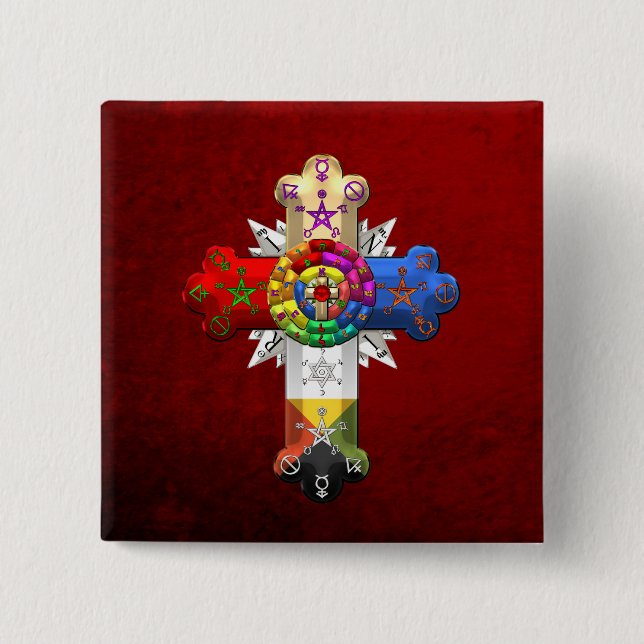 Chapa Cuadrada [500] Rosy Cross (Rosa Croix) (Anverso)