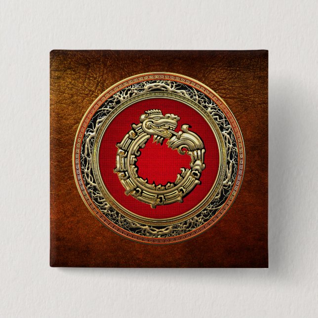 Chapa Cuadrada [500] Serpent God Quetzalcoatl [Oro] (Anverso)