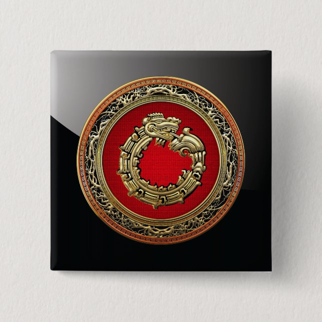 Chapa Cuadrada [500] Serpent God Quetzalcoatl [Oro] (Anverso)