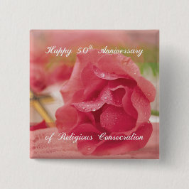 Chapa Cuadrada 50° Aniversario del Rosa de la Consección Religios