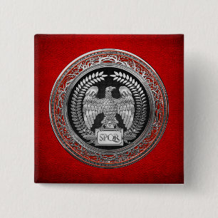 Chapa Cuadrada [600] Águila imperial romana plateada