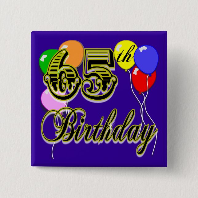 Chapa Cuadrada 65.a mercancía feliz del cumpleaños (Anverso)