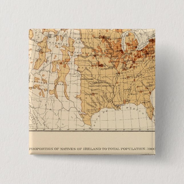 Chapa Cuadrada 66 Nativos Irlanda 1900 (Anverso)