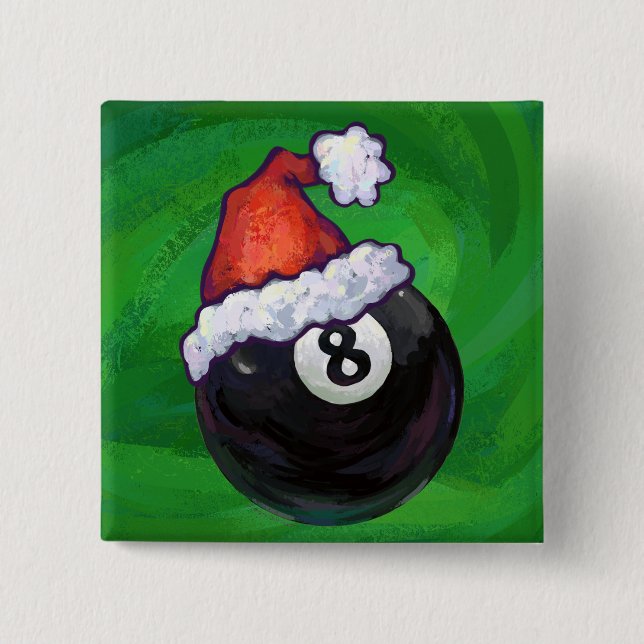 Chapa Cuadrada 8 Ball Navidades Green (Anverso)