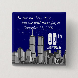 Chapa Cuadrada 9-11 décimo aniversario