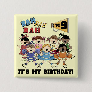 Chapa Cuadrada 9nas camisetas y regalos del cumpleaños de la