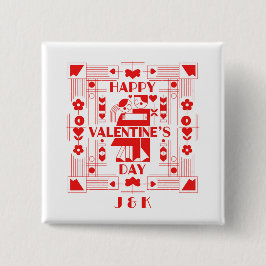 Chapa Cuadrada A modern Bauhaus personalized Valentine’s Day