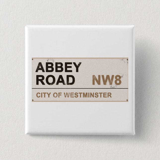 Chapa Cuadrada Abbey Road London Inglaterra - añada (Anverso)