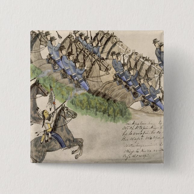 Chapa Cuadrada Abertura de la batalla del Little Big Horn (tinta (Anverso)