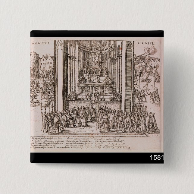 Chapa Cuadrada Abjuración de Enrique IV (Anverso)