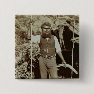 Chapa Cuadrada Aborigen con un bumerán, c.1860s (foto de la